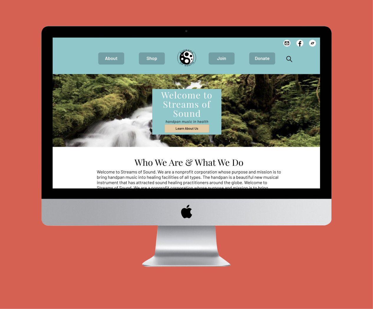 View of the high-fidelity desktop homepage
