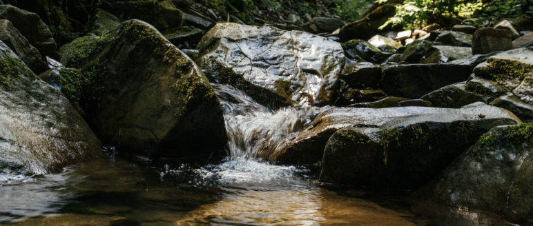 Image of a small stream with a waterfall